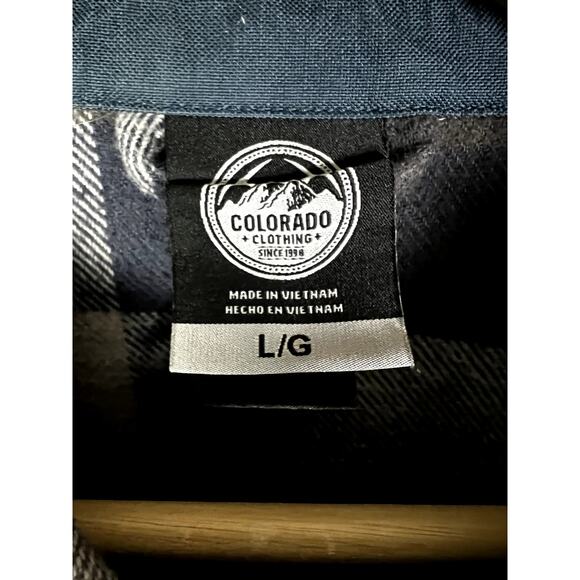 Men's Colorado Clothing Gray Plaid Heavy Flannel Button Down Shirt - Large - Picture 3 of 6